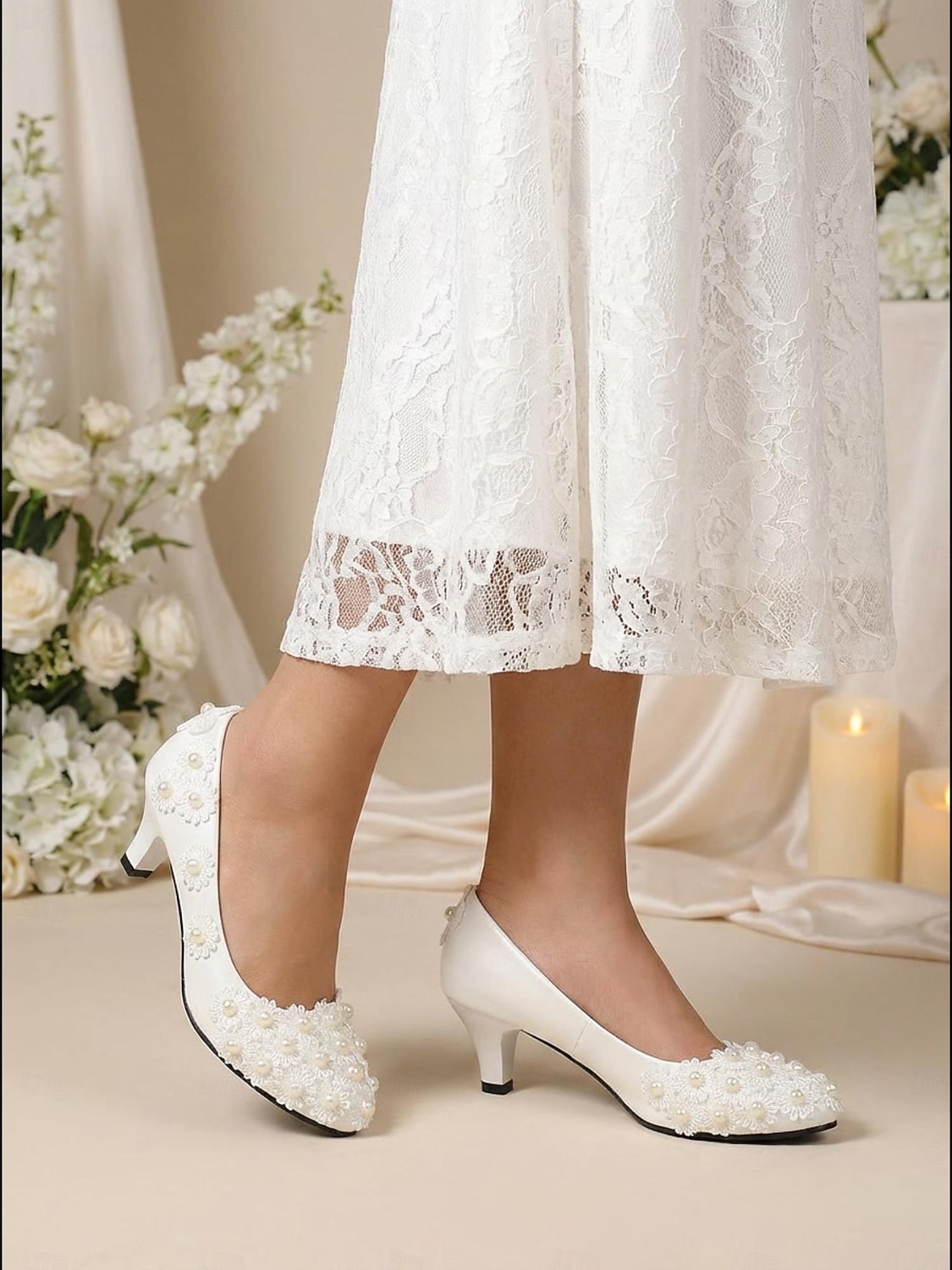 ivory dress sandals wedding Pearl Ankle Strap Lace Flats For Bride ivory wedding shoes for bride