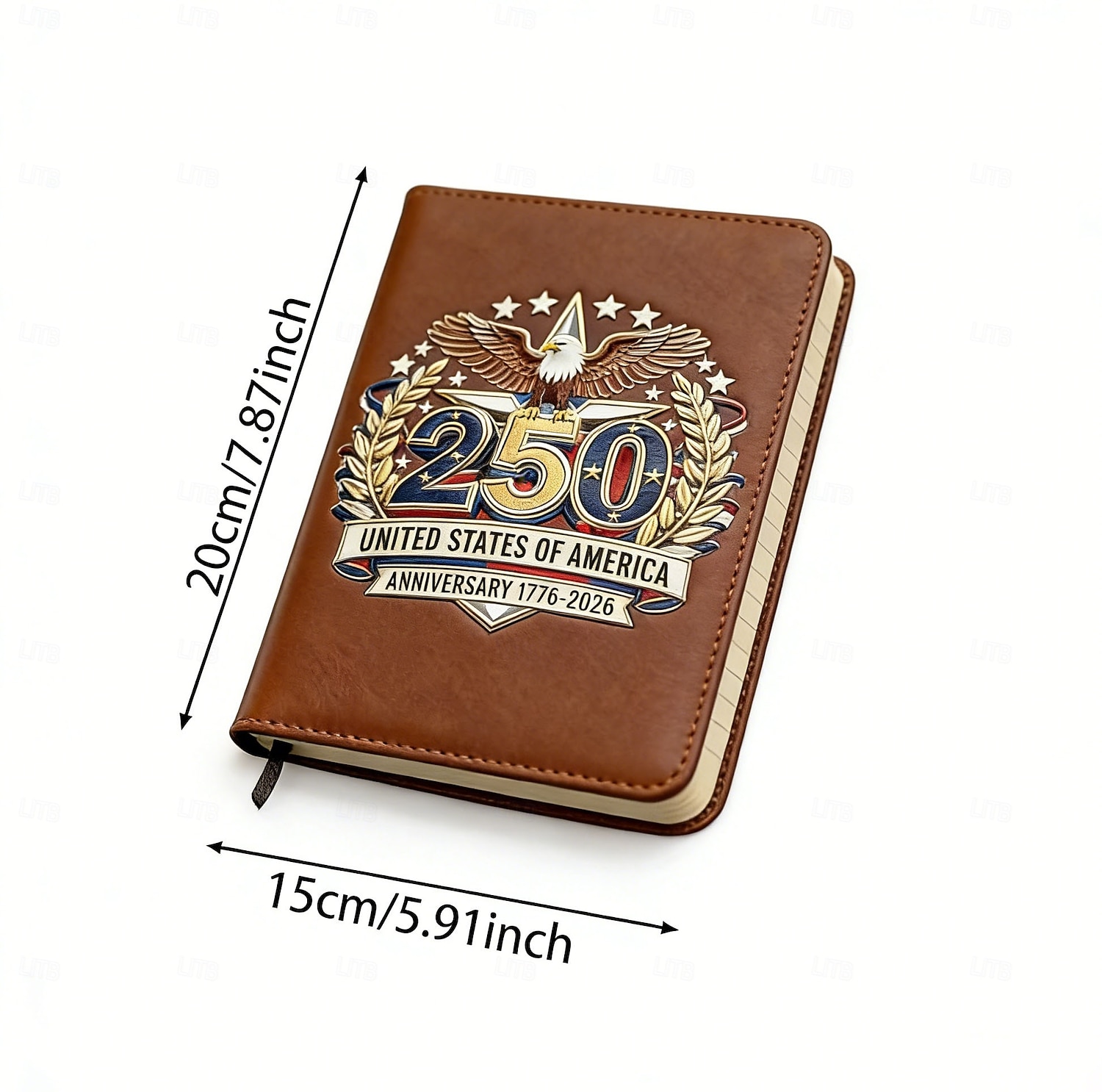 250th America Anniversary Notebook, U.S. 1776–2026 Commemorative Fountain Vegan Leather Journal, 250 Years Freedom Limited Edition Gift, Independence Patriots Journal 2026 - $21.99 –P8