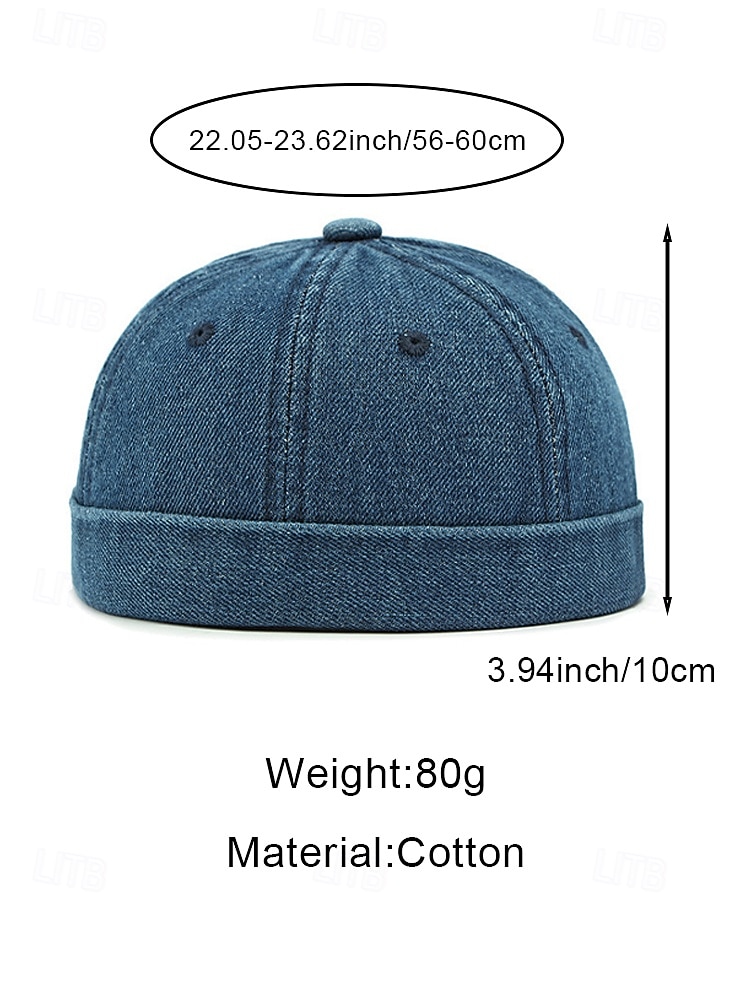 Vintage herenpet van verwassen denim, meerkleurig, verstelbare pasvorm, retrostijl, perfect voor buitenactiviteiten, dagelijks gebruik, zomer en vrijetijdsbesteding. 2026 - $11.99 –P15