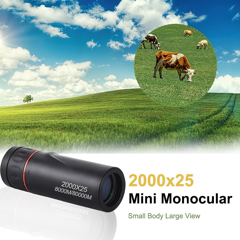High Power 2000x25 Monocular Telescope with Smartphone Adapter, Compact Waterproof Pocket Monocular for Adults Kids Bird Watching Hunting Camping Travel Concerts, HD BAK4 Prism FMC Lens 2026 - $16.48 –P7