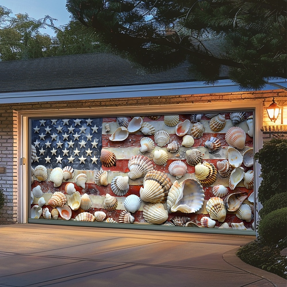 4 de julio de 2026 250° Día de los Caídos Tapiz Cubierta de Puerta de Garaje Gran Fondo Colgante Bandera Americana Vintage 3D Fiesta Patriótica Al Aire Libre Fondos de Tiro Decoración de Hogar 2026 - $59.99 –P6