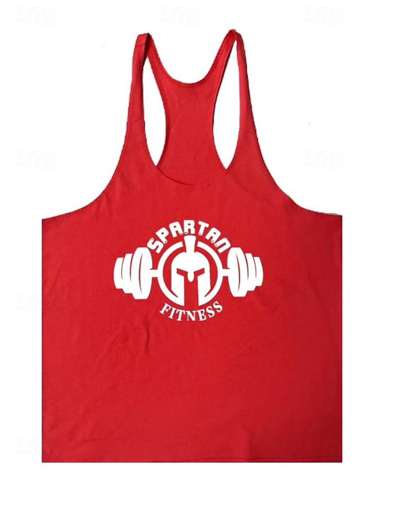 Herre Grafisk Bokstaver Treningstank topp Singlet til jogging Gymtopp Sommer Racerrygg Ermeløs Hurtigtørkende Fukttransport Treningsøkt Aktiv trening Trening Blå Svart Gul Sports Sportsklær 2026 - $10.49 –P5