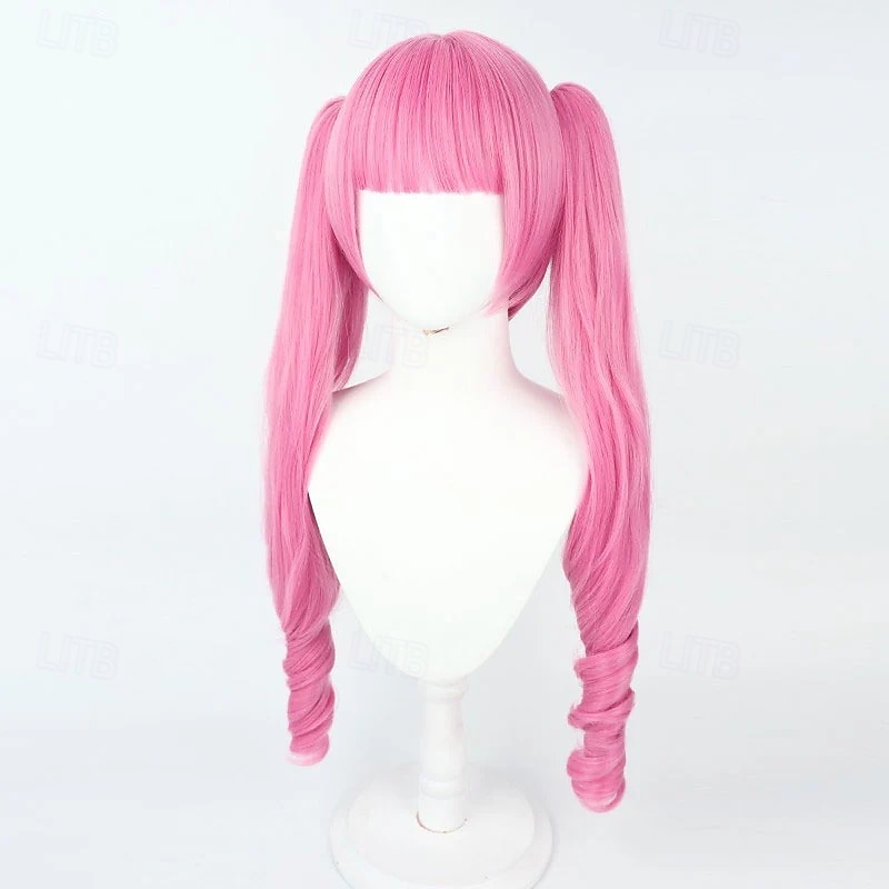 Ocean Adventurer Lang Rosa Twin Tail Parykk med Pannelugg til Cosplay-fest 2026 - $35.99 –P4