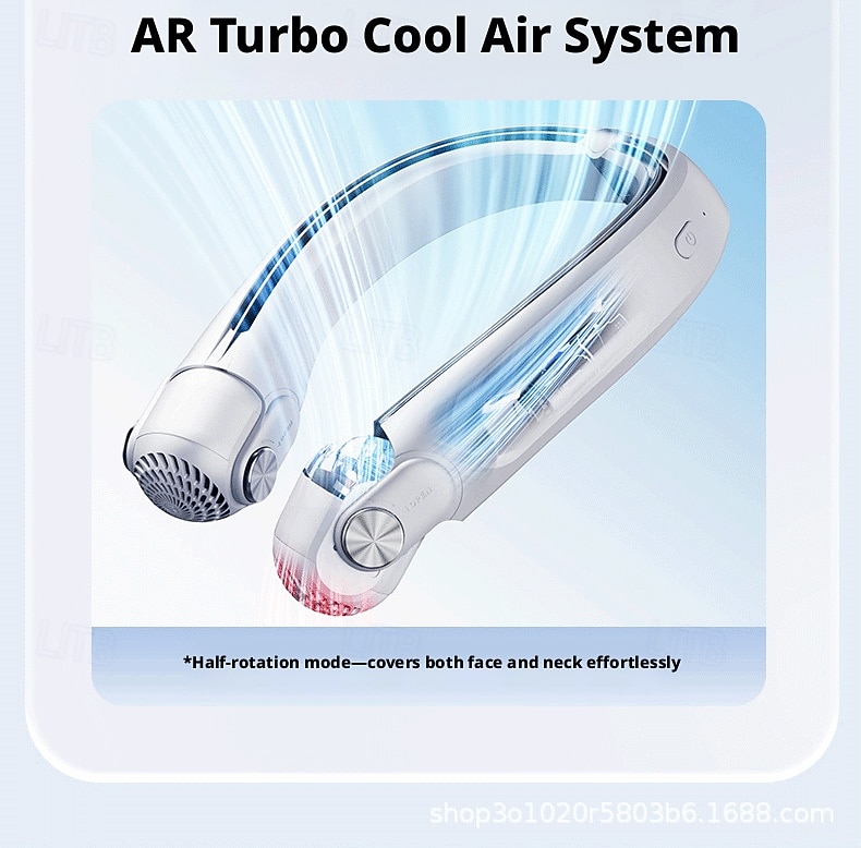 Ventilateur de cou portable - Ventilateur de cou rotatif - Ventilateur rafraîchissant rechargeable USB-C, 3 vitesses, design sans pales mains libres, idéal pour les tentes et les activités de plein de 2026 ? $46.99 –P6