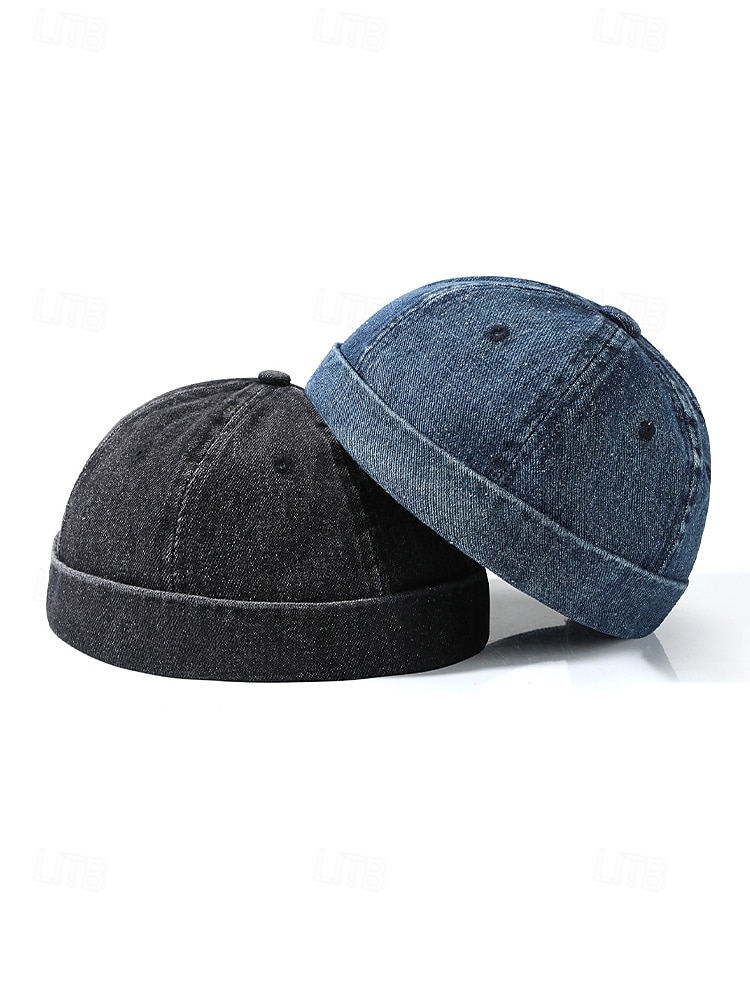 Vintage-Jeanskappe für Herren im Used-Look, mehrfarbig, verstellbare Passform, Retro-Stil, perfekt für Outdoor-Reisen, Freizeitkleidung, Sommer und andere Freizeitaktivitäten 2026 - $11.99 –P5