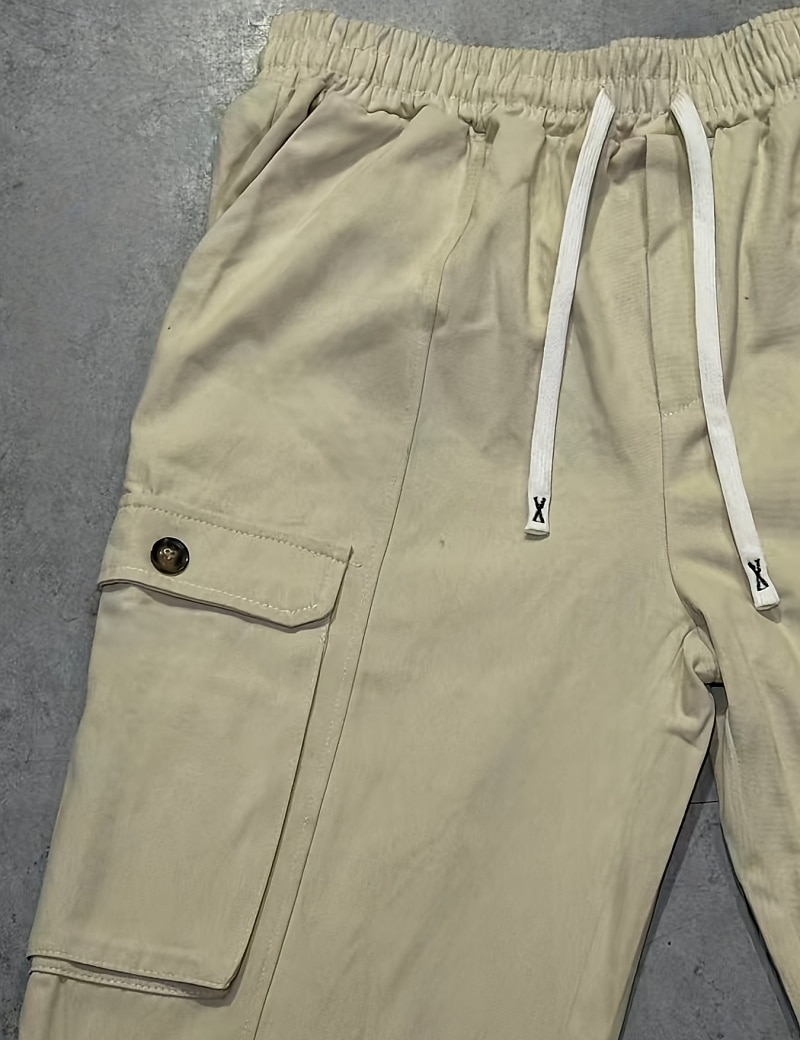 Per uomo Pantaloni Cargo Pantaloni Coulisse Tasca Semplice Comodità Traspirante Lunghezza al ginocchio Casa All'aperto Abbigliamento casual alla moda Vacanza Moda Verde militare Albicocca Inelastico del 2026 a $31.99 –P8