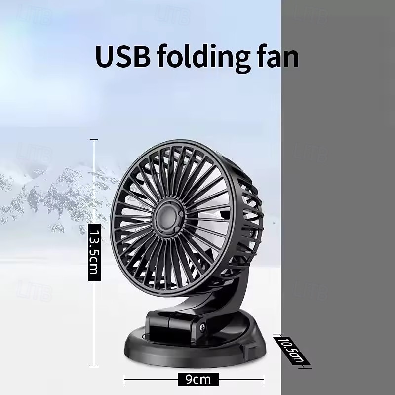 Autoventilator, 12V sigarettenaansteker- of USB-voeding voor in de auto, opvouwbare dashboardventilator met 360° rotatie, krachtige koelventilator met 5 bladen voor auto, vrachtwagen, SUV, camper, 2026 - $19.99 –P8