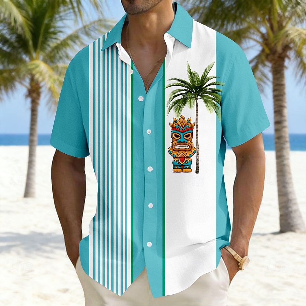 Per uomo Albero di Cocco Piante Tropicali Tiki Camicia hawaiana estiva Camicia con Bottoni Camicia Aloha Manica Corta Hawaiano Vacanza Ferie Abbigliamento mare Estate Primavera Collo ripiegato Stampa del 2026 a $25.99 –P2