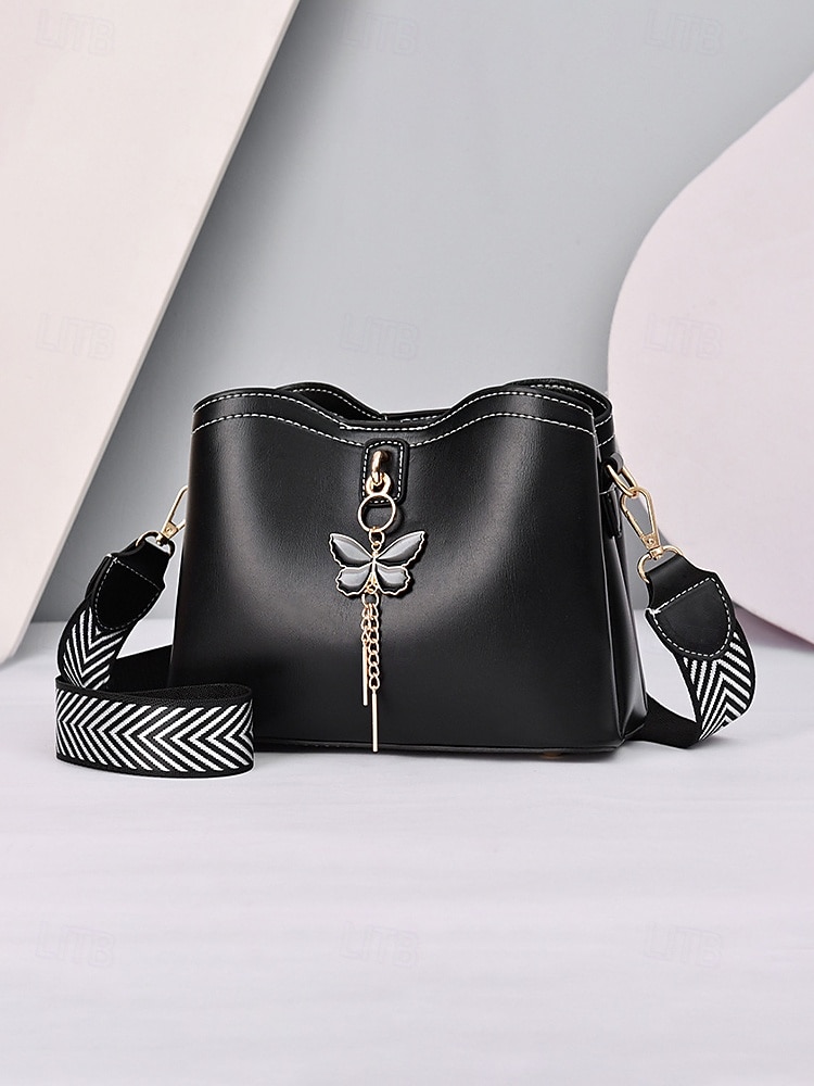 Bolsa transversal feminina em couro sintético com alça ajustável, pingente de borboleta, bolsa casual chique multicolorida para uso diário, deslocamento para o trabalho e passeios de férias. de 2026 por $26.99 –P13