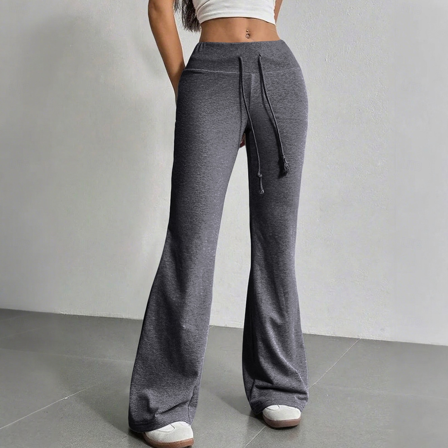 Mujer Pantalones de Deporte Pantalones Pantalones de verano Pantalones casuales Vacaciones Moda Casual / Diario Longitud total Alta cintura Plano Correa Cintura elástica Pierna recta Comodidad Suave 2026 - $22.99 –P10