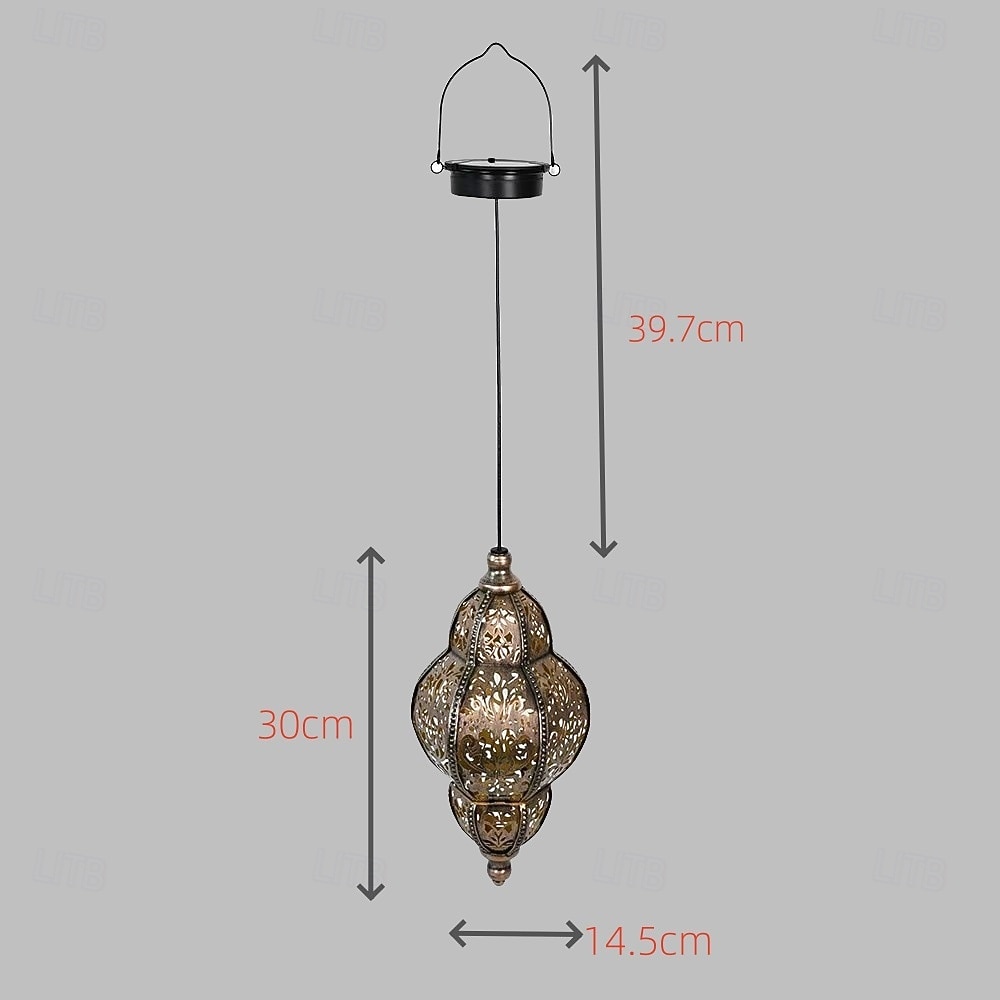 Lanterne suspendue d'extérieur à projection solaire baroque en métal creux, étanche, avec éclairage LED pour jardin, cour, allée, pelouse, terrasse, fête, vacances, ambiance chaleureuse, violet de 2026 ? $23.99 –P4