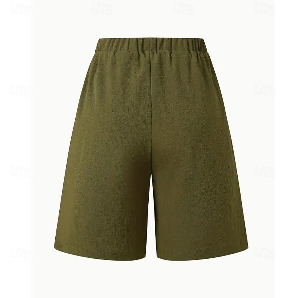 Women's Bermuda shorts Shorts Summer Shorts Burmuda Shorts Vacation Fashion Casual Daily Knee Length Mid Waist Solid Color Plain Drawstring Elastic Waist Comfort Quick Dry Soft Inelastic Streetwear 2026 - $22.99 –P7