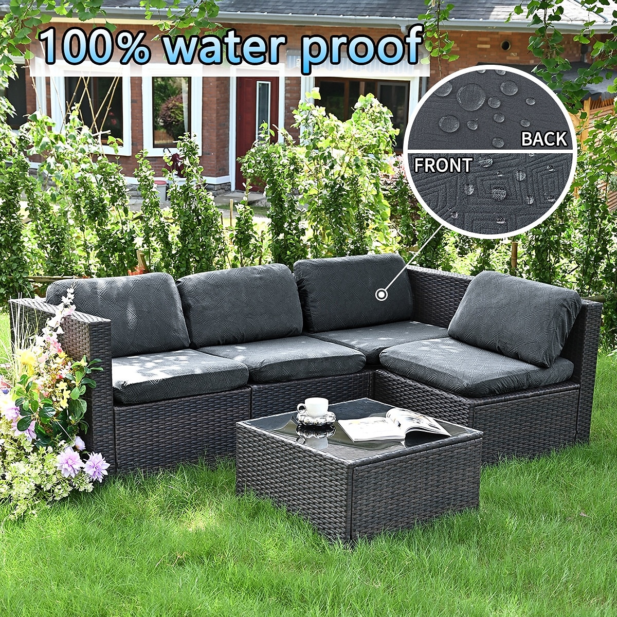 8 эластичных чехлов для подушек патио, водонепроницаемые сменные чехлы для уличных диванов, чехлы для уличных диванов &Чехлы для диванов, чехлы для подушек садовой мебели, моющиеся многоразовые 2026 - $69.99 –P4