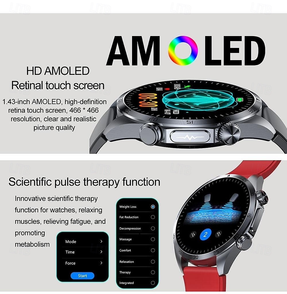 iMosi TK29 Smart Watch 1.43 inch Smartwatch Fitness Running Watch Bluetooth Pedometer Call Reminder Activity Tracker Compatible with Android iOS Unisex Media Control Message Reminder Camera Control 2026 - $90.19 –P3