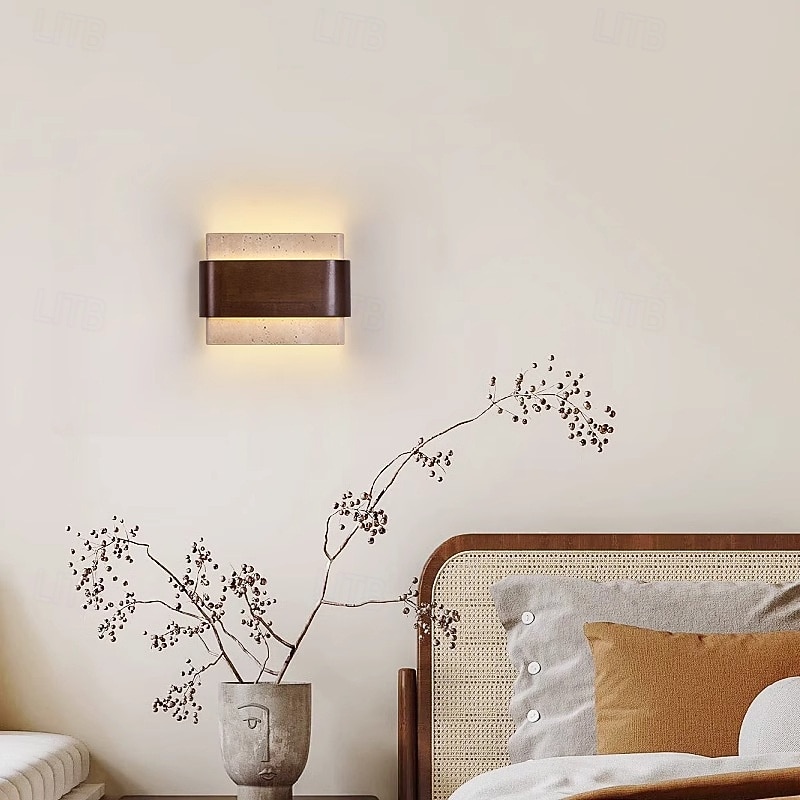 Applique murale lumineuse à double éclairage, style wabi-sabi médiéval – idéale pour une chambre, un salon ou un couloir. 110-240 V de 2026 ? $174.99 –P3