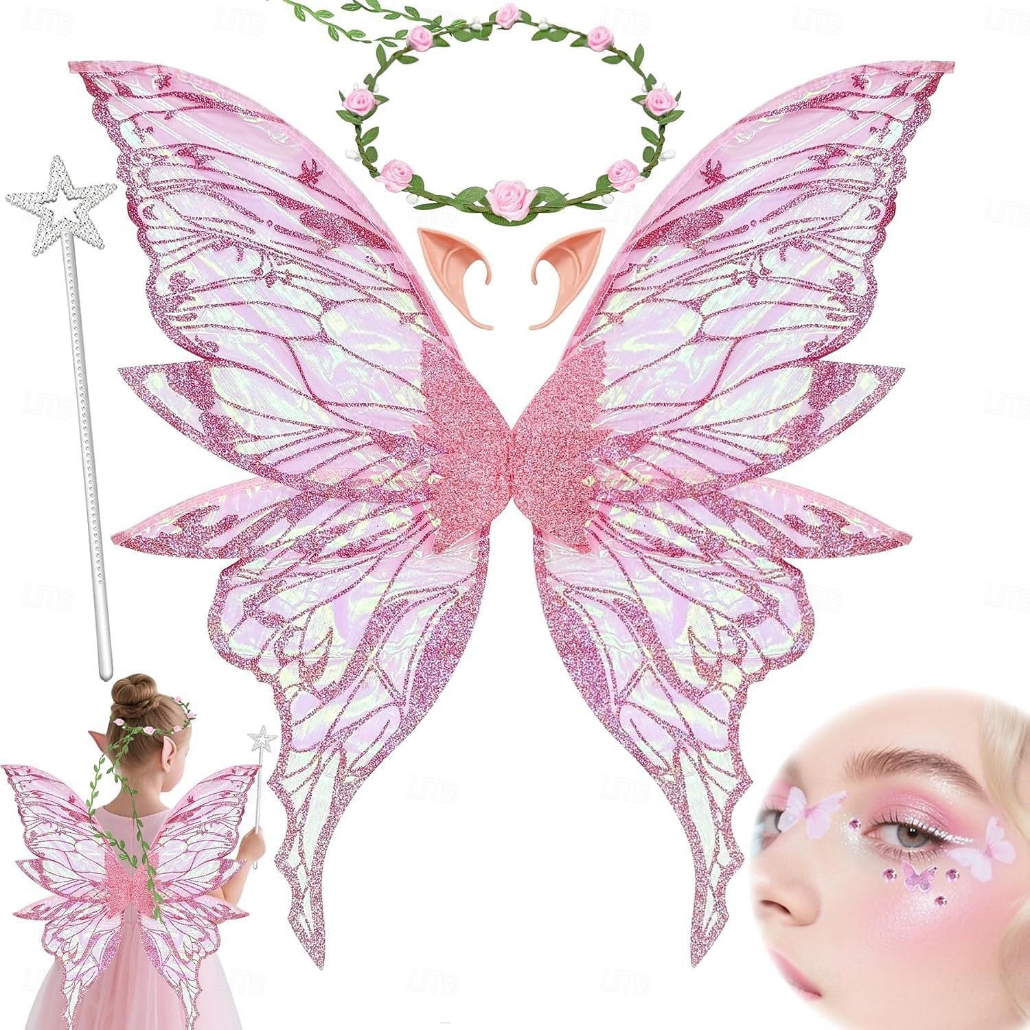 Médiéval Renaissance Ailes Accessoires Ear Cuffs Elfe Fée Papillon Déguisement Femmes Fantaisie Halloween Carnaval Performance LARP Foire de la Renaissance Adulte Plus d'accessoires de 2026 ? $18.99 –P4