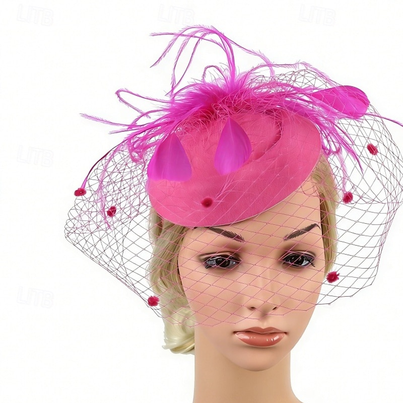 Fascinator Piume Rete Matrimonio Compleanno Vintage Carino Retrò Con Piuma Tulle Copricapo Copricapo del 2026 a $11.49 –P1