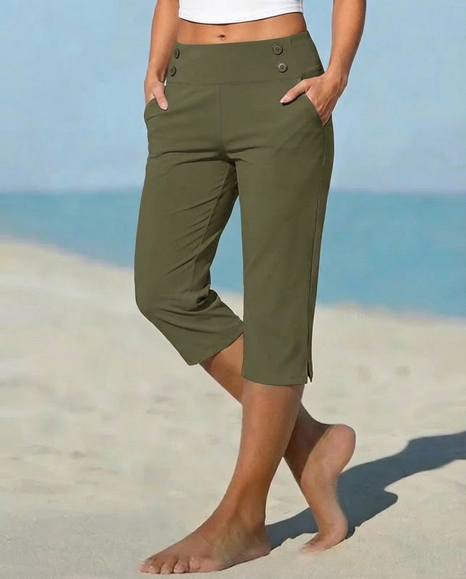 Damen Caprihose Stoffhosen Gemütliche Leggings Urlaub Basic Lässig Wadenlang Natürliche Taille Einfach Seitentaschen Geteilt Bequem Komfort Atmungsaktiv Hohe Elastizität Urlaub Yoga Straße Navy-Blau 2026 - $21.99 –P10