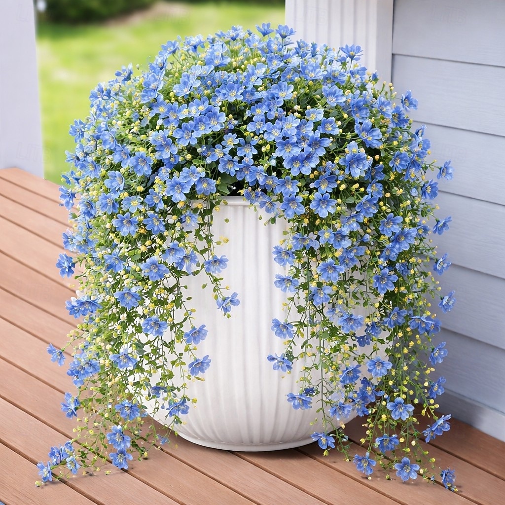 4 Pcs Artificial Hanging Flowers Plants for Outdoor Spring Decoration,Faux Silk Violet with Eucalyptus Leaves,UV Resistant for Outside Home Indoor Planter Porch Patio Balcony Yard Decor 2026 - $21.99 –P12