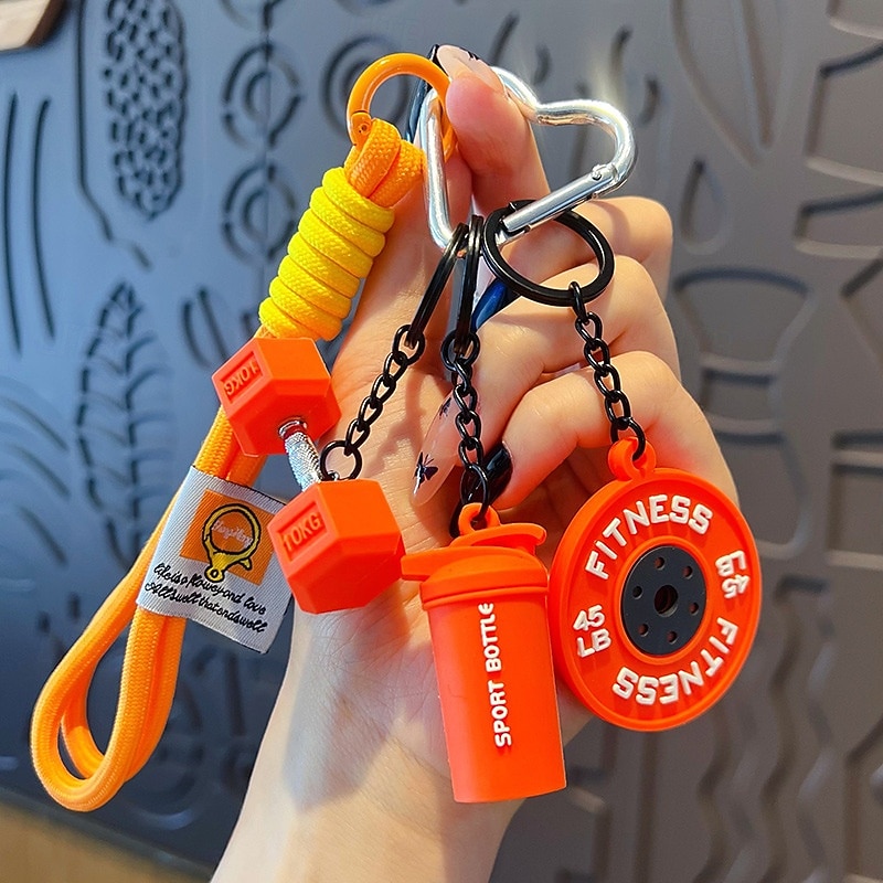 DIY Mini Gym Barbell Plate Keychain, Creative Fitness Weight Plate Keyring Pendant, Sport Lover Key Chain for Car Keys, Bag Charm, Couple Gift, Gym Lover Accessories 2026 - $9.99 –P3