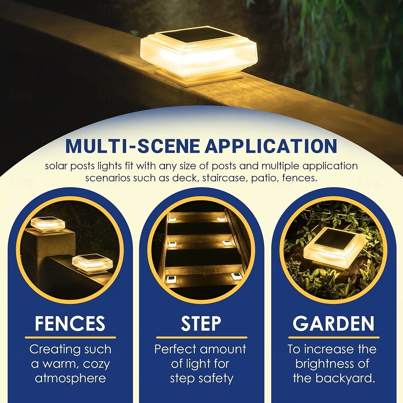 2PCS Solar Post Light Solar Fence Post Lights Outdoor Waterproof Solar Powered with Warm White for Garden Patio Porch Lighting 2026 - $46.99 –P9