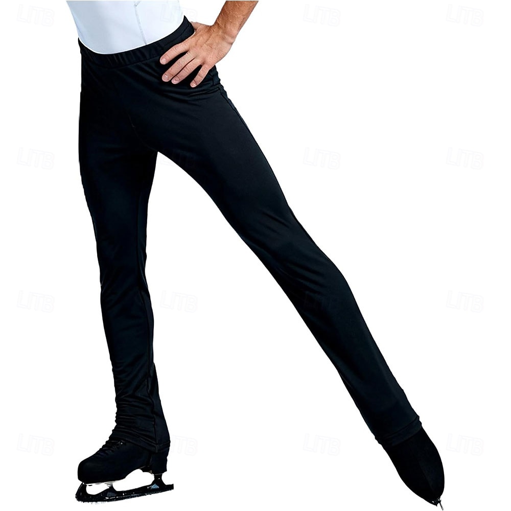 Pantalones de patinaje artístico Hombre Patinaje Sobre Hielo Prendas de abajo Negro Retazos Alta elasticidad Entrenamiento Competición Ropa de Patinaje Clásico Cristal / Strass Patinaje sobre hielo 2026 - $89.99 –P1