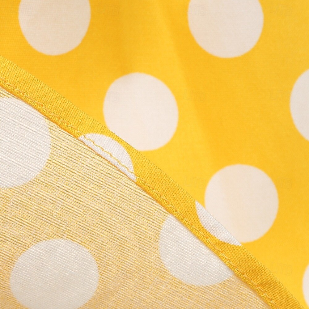 1950er Rockabilly Vintage-Kleid Kleid Swing-Kleid Kurze Ärmel Tupfen A-Linie Kostüm Mädchen Karneval Maskerade Alltagskleidung Junggesellinnenabschiedsparty Kinder Kleid Frühling & Sommer 2026 - $40.99 –P6