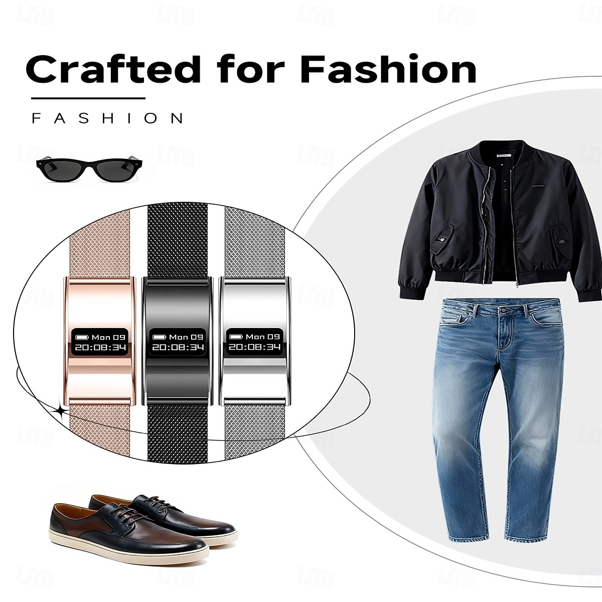 B8 Smart klocka 1.1 tum Smart armband Smartwatch Stegräknare Samtalspåminnelse Sleeptracker Kompatibel med Smartphone Dam Lång standby Vattentät IPX-8 46mm klockfodral 2026 - $56.99 –P9