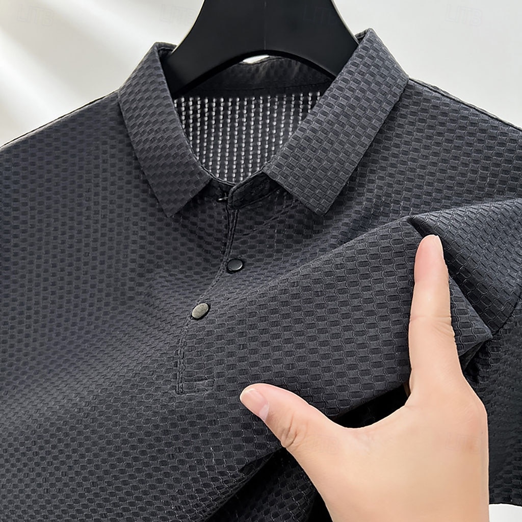 Pánské Pólo Polokošile Ležérní Dovolená Klopa Krátký rukáv Módní Moderní Bez vzoru Knoflíky Jednoduchý Léto Jaro Běžný Černá Námořnická modř Velbloudí Šedá Pólo 2026 - $26.99 –P4