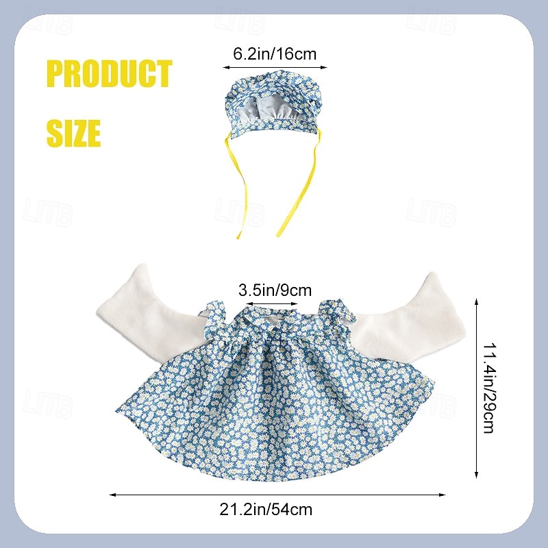 Синий цветочный наряд для гуся на веранде с чепчиком, одежда для гуся с принтом ромашек для бетонной садовой статуи гуся высотой 23-25 дюймов, аксессуары для весенне-летнего декора двора, только 2026 - $15.99 –P5