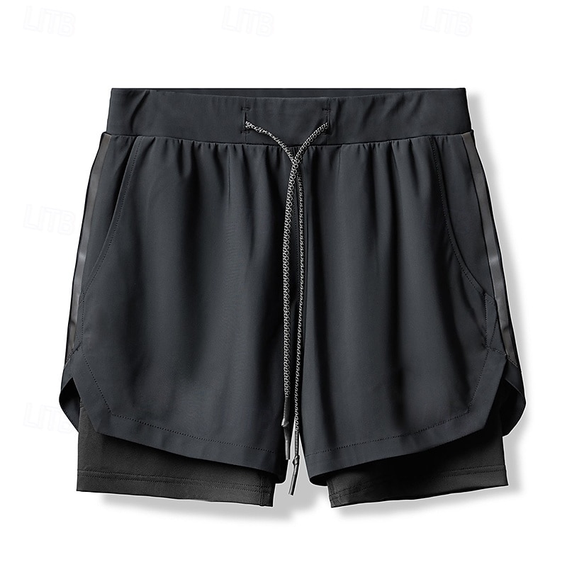 Voor heren Hardloopshorts Atletische shorts Sportbroek Trekkoord Zak 2 in 1 Met compressievoering Short / Broekje Casual Dagelijks Buiten Zomer Lente Sneldrogend Lichtgewicht Vochtregelerend 2026 - $21.99 –P3