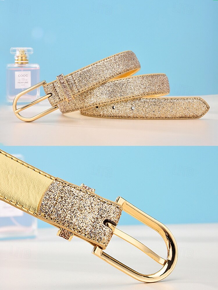 cintura da donna in similpelle, colori oro e argento, regolabile, accessorio elegante per abbigliamento casual quotidiano, viaggi e vacanze del 2026 a $11.99 –P9