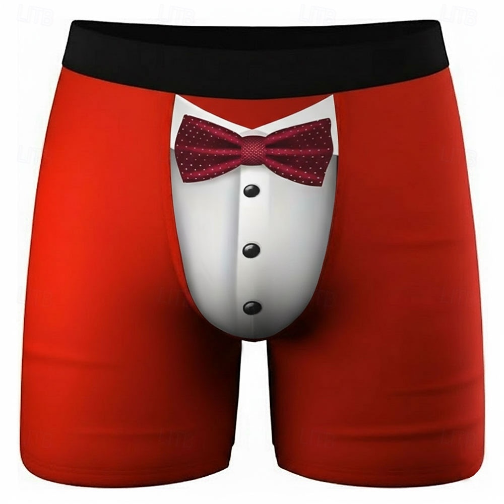 Herren Kostüm Falsches Kragen- und Anzugdesign Dehnbare Boxershorts Badeshorts Boxer-Badeshorts Lustig Lässig Heim Strandurlaub Elastischer Bund Feuchtigkeitsableitend Atmungsaktive Unterwäsche 2026 - $16.99 –P2