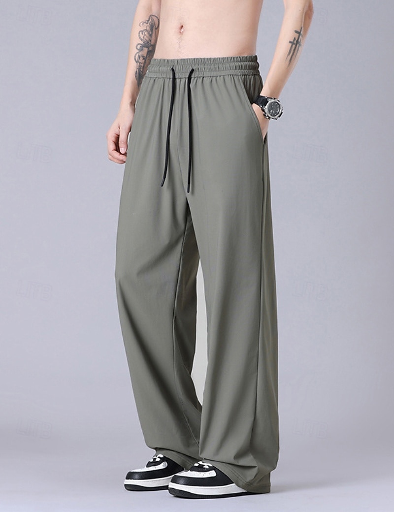 Per uomo Pantaloni Pantaloni casual Pantaloni Estivi Pantaloni ad asciugatura rapida Borse refrigeranti Coulisse Tasca Semplice Comodità Traspirante Lunghezza intera Casuale Quotidiano All'aperto del 2026 a $28.99 –P1