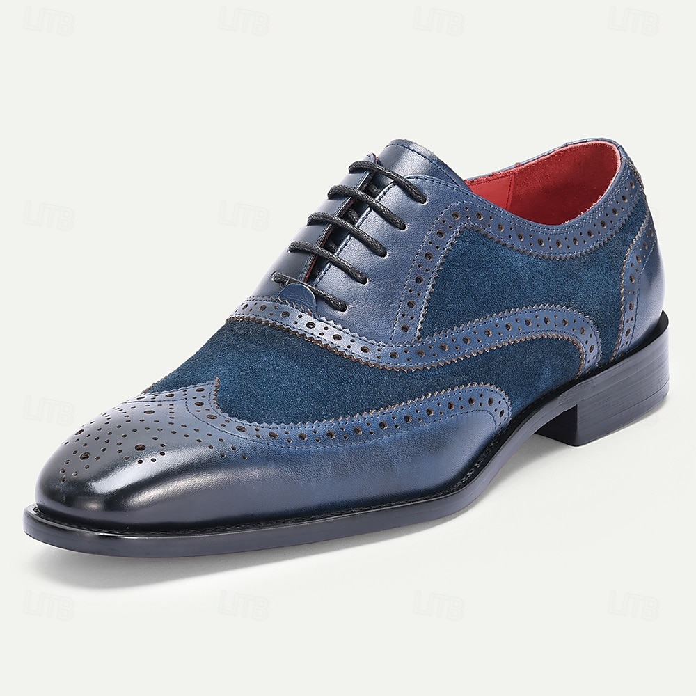 Sapatos brogue masculinos em couro legítimo – couro bovino premium, design wingtip, estilo elegante e clássico, sapatos sociais confortáveis para homens, ideais para casamentos, festas, escritório e eventos formais. de 2026 por $109.99 –P2