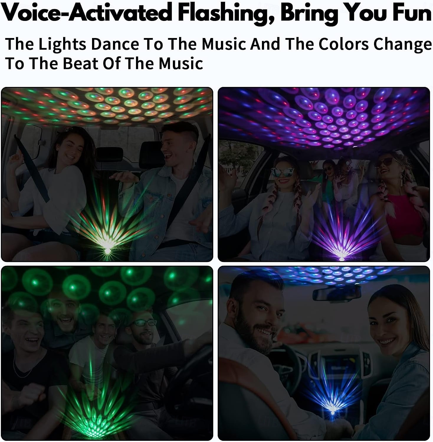 Autodakverlichting 1 stuk, usb-sterrenprojector nachtlampje, verstelbare auto-interieurverlichting, draagbare led-lampjes in 4 kleuren &Sterrenlicht met 9 functionele standen voor autodecoratie, 2026 - $10.49 –P7