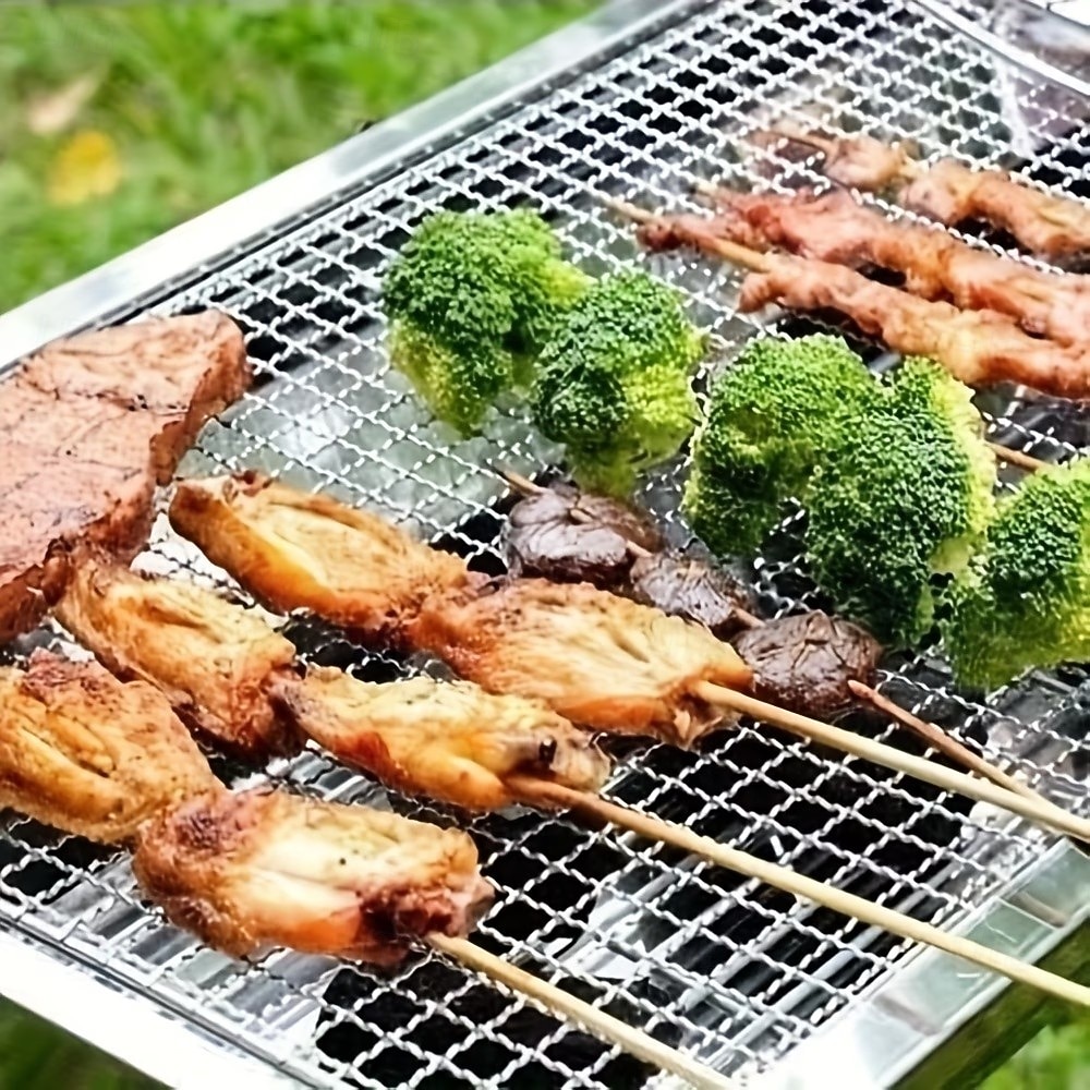 20 stuks barbecuespiesen, multifunctionele roestvrijstalen spiesen met houten handvatten, barbecueprikkers, benodigdheden voor buitenkoken en barbecueën van kippenvleugels en ander vlees. 2026 - $11.99 –P7
