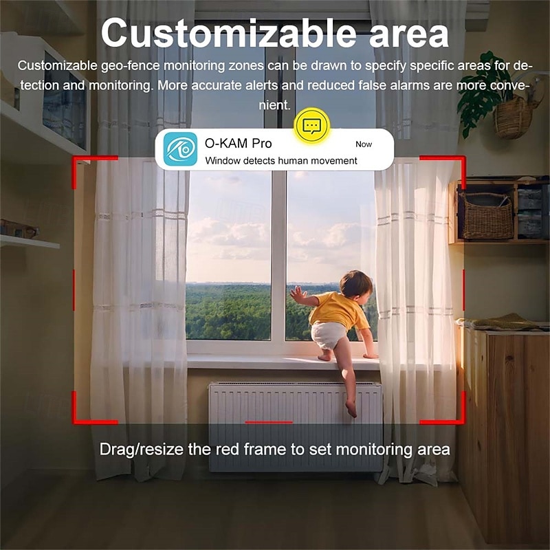 Έξυπνος ασύρματος συναγερμός με κάμερα ασφαλείας με ανίχνευση κίνησης, μίνι κάμερα με αφαιρούμενη βάση 2026 - $46.99 –P2