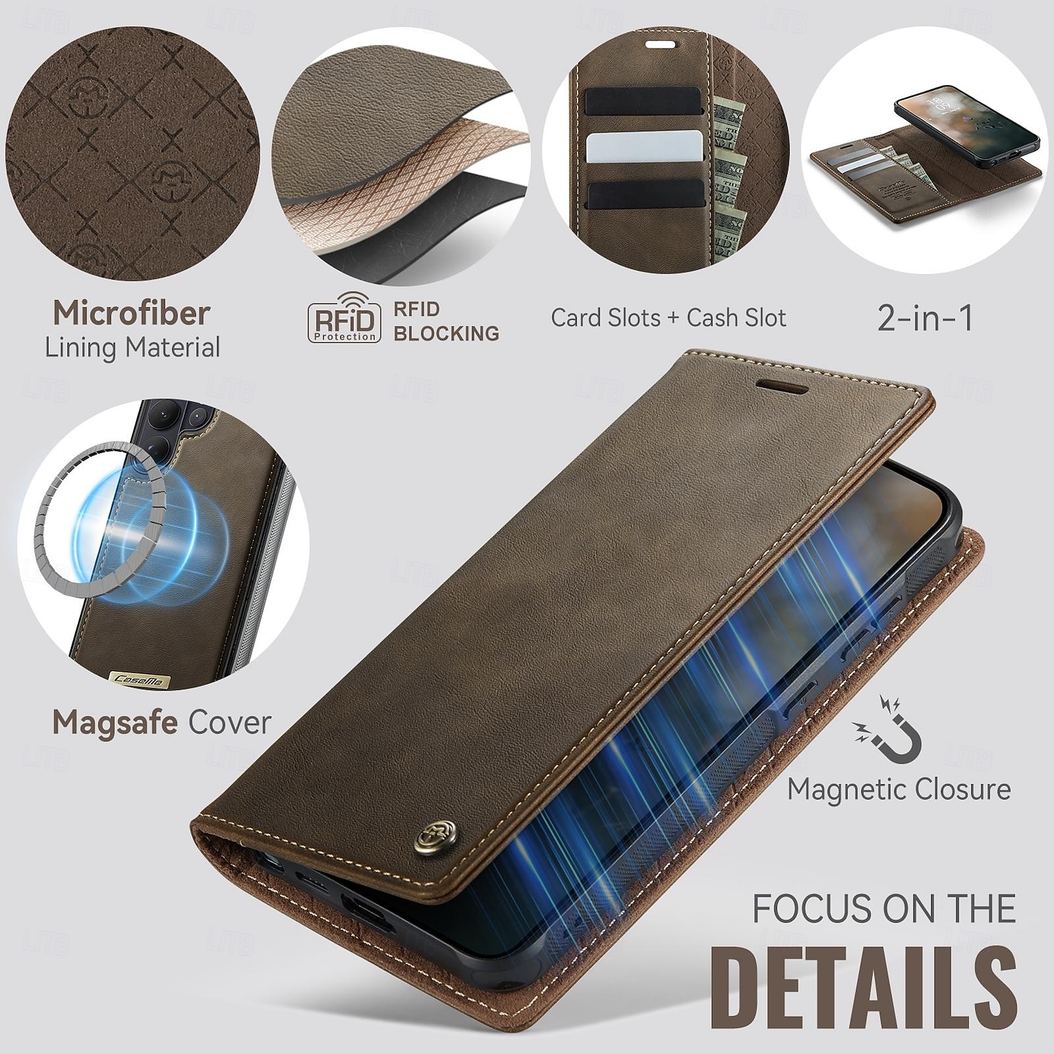 Phone Case For Samsung Galaxy S26 S26 Ultra Plus Wallet Case with Stand Holder Support Wireless Charging Kickstand Retro TPU PU Leather 2026 - $25.99 –P4