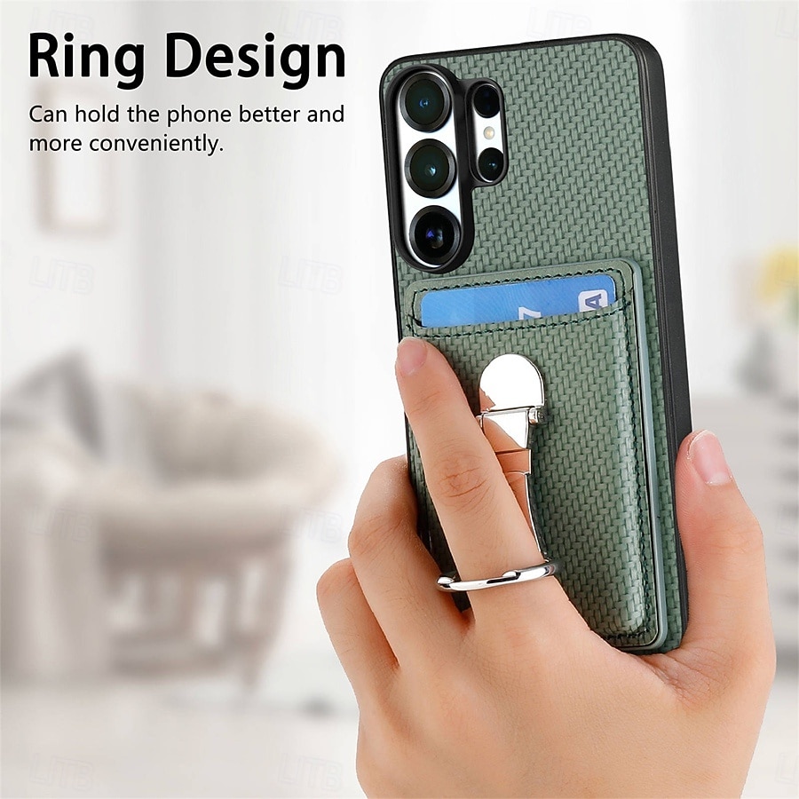 Phone Case For Samsung Galaxy S26 S26 Plus S26 Ultra Back Cover with Stand Holder Ring Holder Card Slot Retro TPU Fiber PU Leather 2026 - $16.99 –P7
