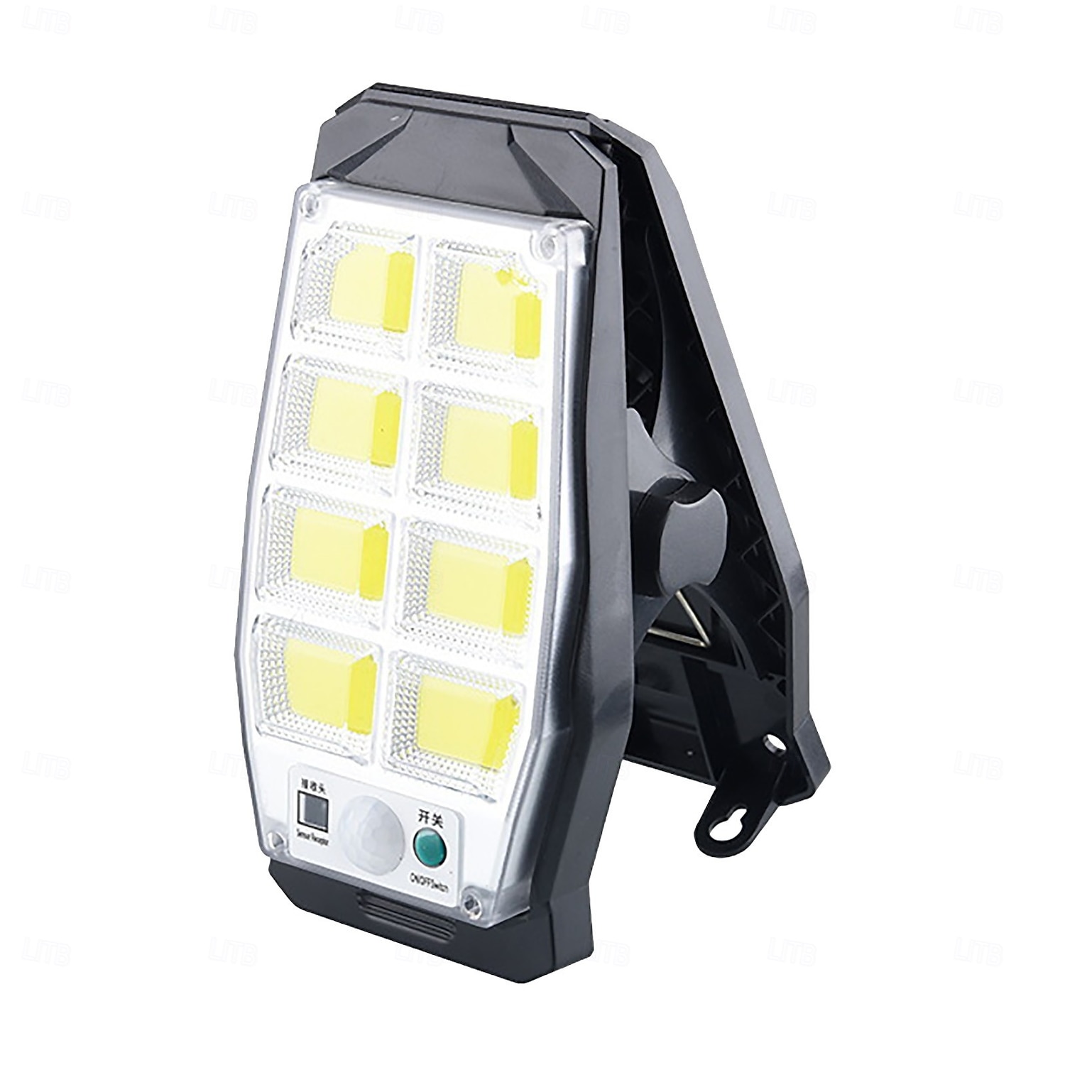 Utendørs solcelledrevet 8-rutenett LED-cob-vegglampe med klips og bevegelsessensor, IP65 vanntett, multifunksjonell nødarbeidslampe for hage, gårdsplass, gjerde, park, garasjebelysning 2026 - AU $36.39 –P7