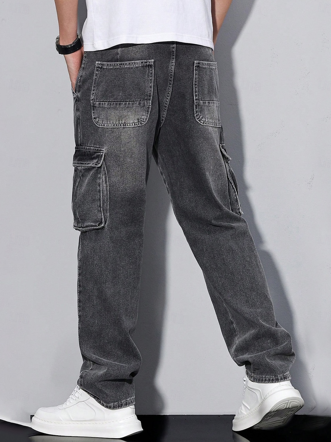 Herr Militärbyxor Långbyxor Casual byxor Syratvättade byxor Flera fickor Rakt ben Slät Komfort Fullängd Ledigt Dagligen Utomhus Mode Streetwear Blå Svart Microelastisk 2026 - $29.99 –P4