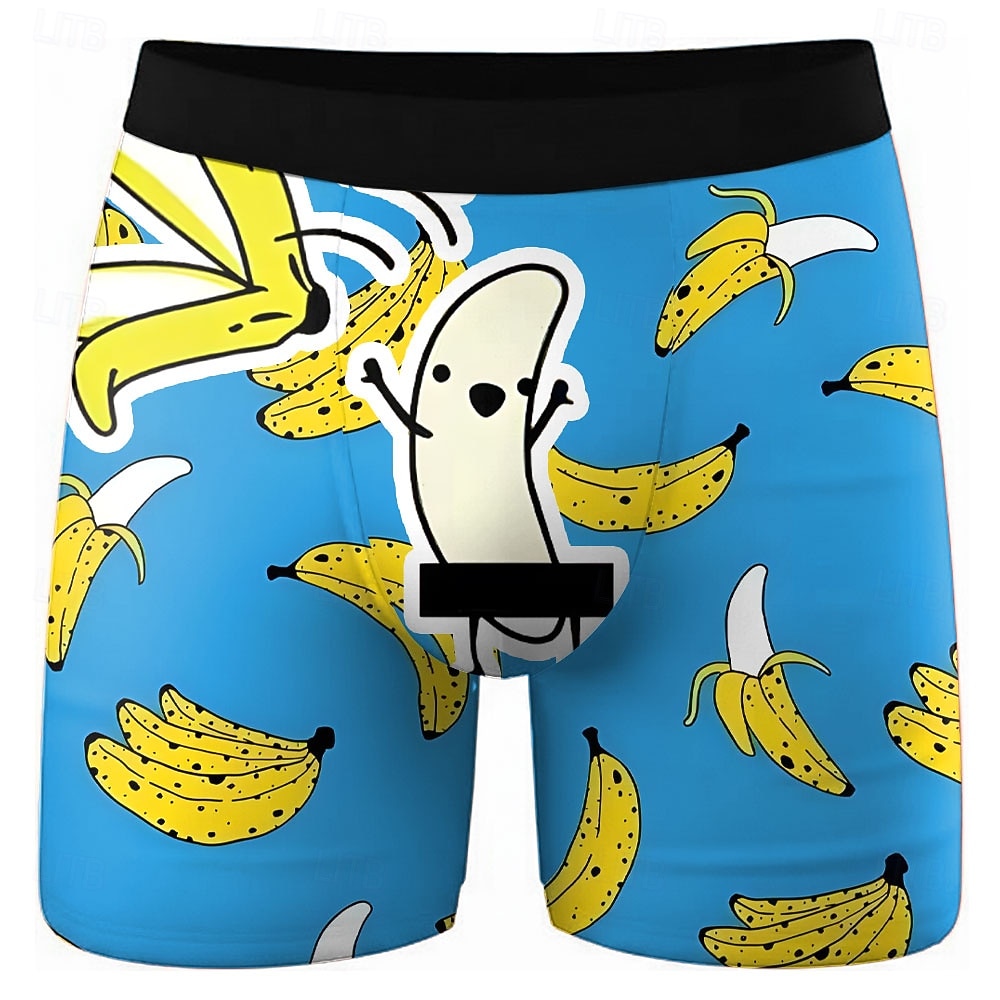 Муж. Банан Огурец Веселый Эластичные боксерские трусы Плавки Боксерские шорты для плавания Веселая Повседневные Дом Пляжный отдых Эластичный пояс Влагоотводящий материал Дышащее нижнее белье Дизайнер 2026 - $16.99 –P2