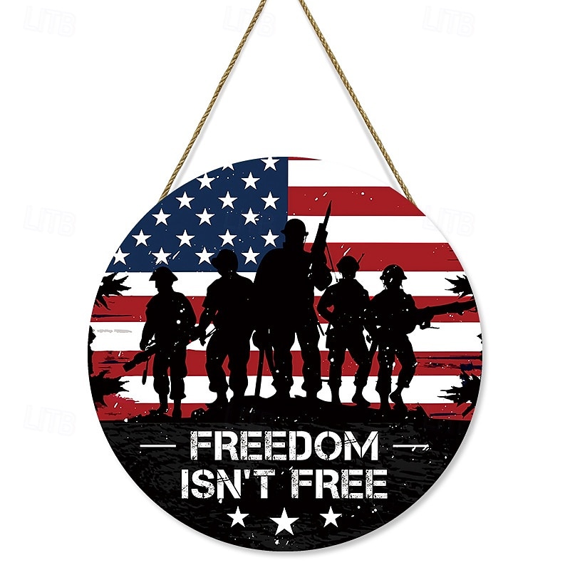 Plaque de porte américaine commémorative du 250e anniversaire, drapeau national américain patriotique du 4 juillet avec couronne « Nous le peuple », décoration murale en bois pour la fête de de 2026 ? $15.99 –P7