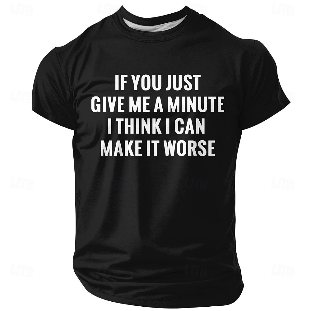 Maglietta da uomo divertente e sarcastica con la scritta "Se mi dai solo un minuto penso di poter peggiorare le cose", blu navy, con grafica e slogan umoristico, ideale come regalo, taglie S-5XL. del 2026 a $21.99 –P4