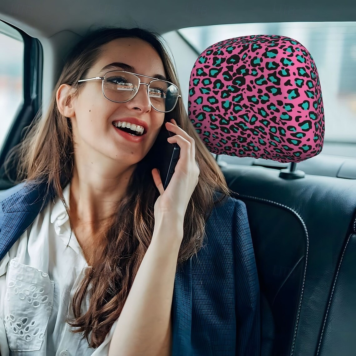 spersonalizowane pokrowce na zagłówki samochodowe, zestaw 2 ochronnych pokrowców przeciwkurzowych, uniwersalny ochraniacz zagłówka fotela samochodowego 2026 - $7.99 –P2