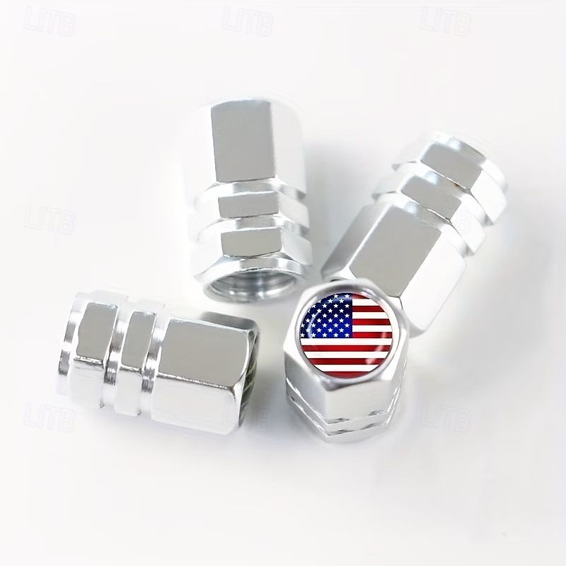 12 stk. patriotiske amerikanske flagg dekkventilhetter, aluminium sekskant støvtette bilhjulventilhetter, 4. juli uavhengighetsdagen 250-årsjubileum minnedag dekorasjoner 2026 - $15.99 –P5