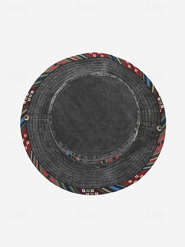 Ανδρικό καπέλο bucket από μείγμα βαμβακιού σε μποέμ στιλ με έθνικ σχέδια, πολύχρωμο σχέδιο – ιδανικό για καθημερινή χρήση και ταξίδια διακοπών 2026 - $11.99 –P11