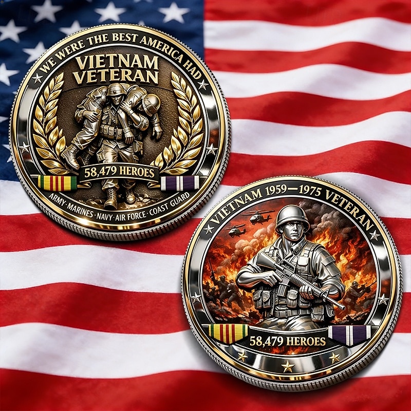 vietnami háborús veteránok emlékérme 1959–1975, 58 479 hős tiszteletére, katonai gyűjtői ajándék hadsereg, haditengerészet, tengerészgyalogság és légierő számára &parti őrség, hazafias emléktárgy 2026 - $19.99 –P1