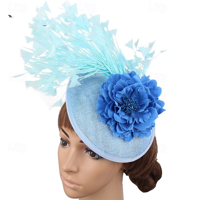 Fascinadores Linho Casamento Vintage Estilo bonito Retro Com Penas Flor Capacete Chapéu de 2026 por $22.99 –P8
